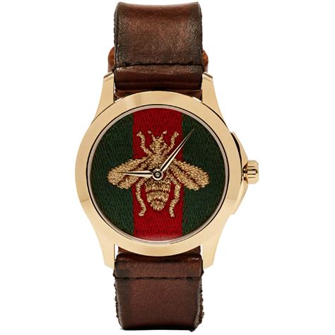 gucci bee watch leather|Gucci bee watch men.